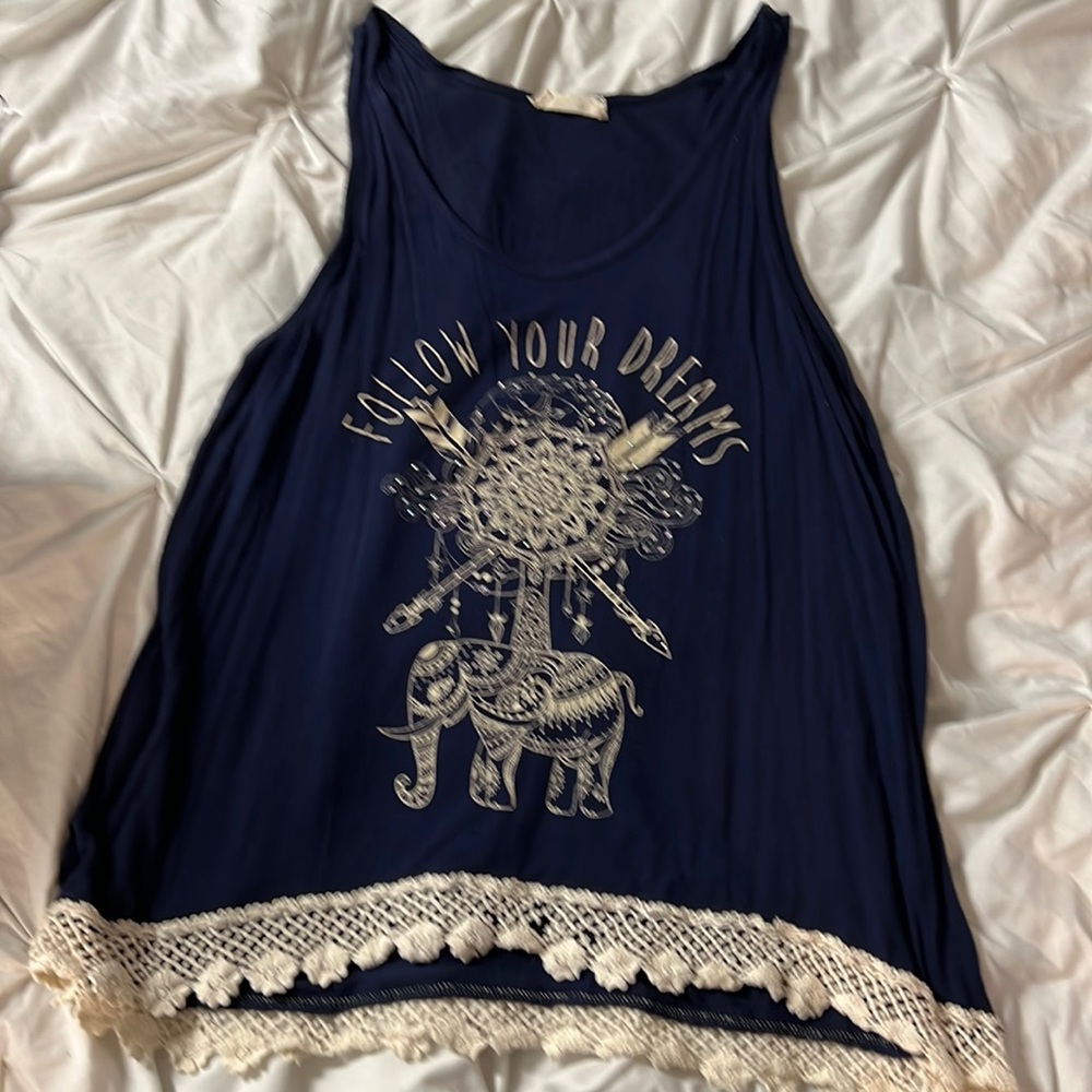 Navy blue summer blouse